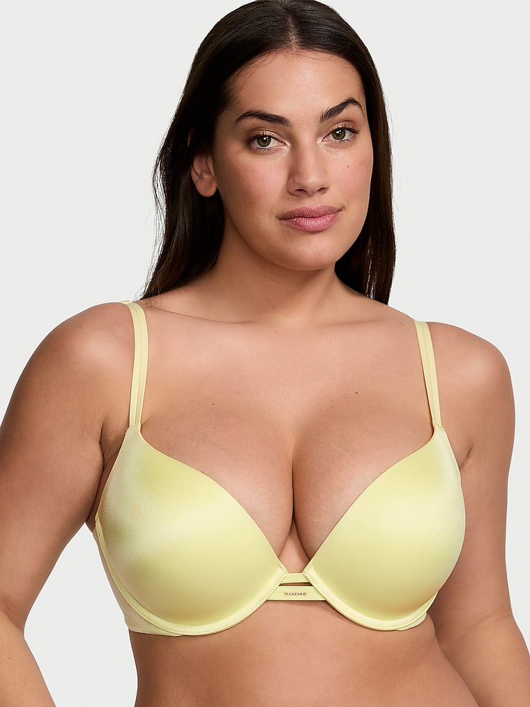 Victoria's Secret, Very Sexy Smooth Push-Up Bra, Citron Glow, onModelFront, 1 of 4 Lorena is 5'9" and wears 34DD (E) or Large