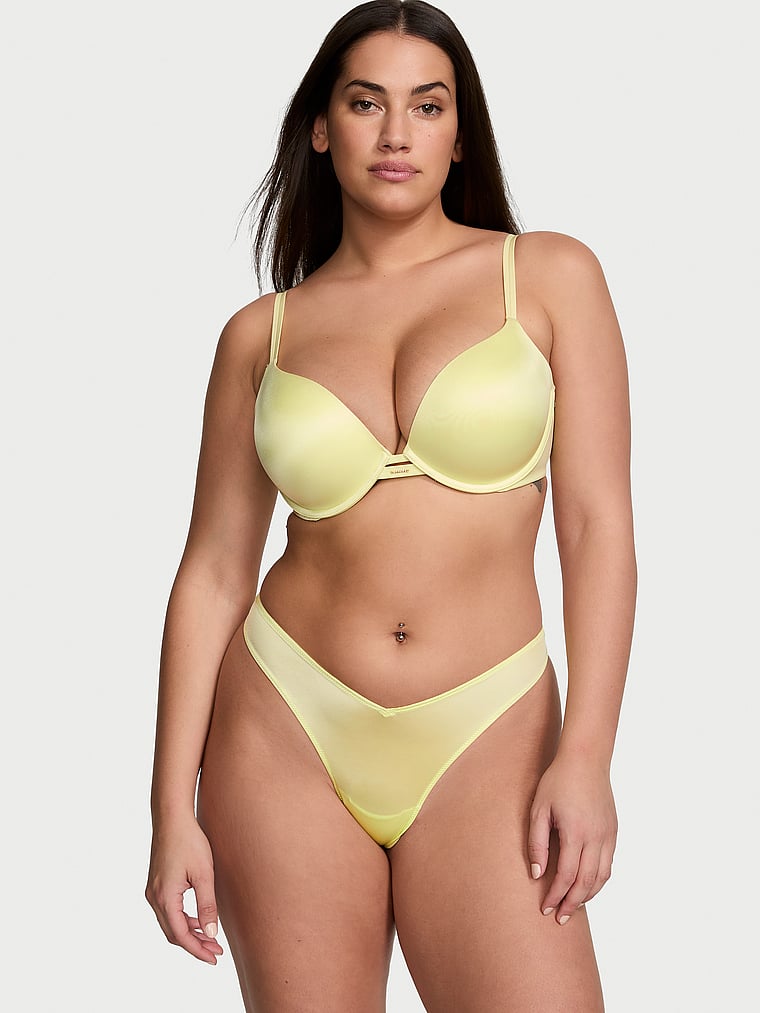 Victoria's Secret, Very Sexy Smooth Push-Up Bra, Citron Glow, onModelSide, 3 of 4 Lorena is 5'9" and wears 34DD (E) or Large
