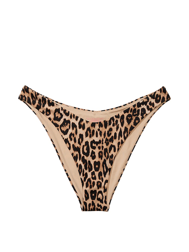 Victoria's Secret, Victoria's Secret Swim Mix & Match Brazilian Bikini Bottom, Leopard, offModelFront, 3 of 4