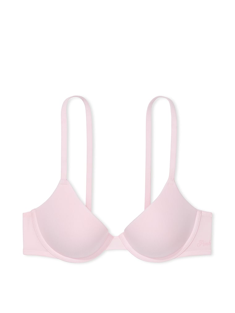 PINK Wear Everywhere Wear Everywhere Lightly Lined T-Shirt Bra, Pink Tulip, offModelFront, 4 of 5