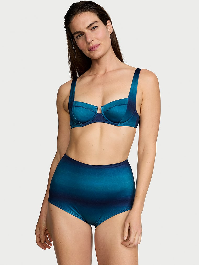 Victoria's Secret, Victoria's Secret Swim Mix & Match Full Coverage Bikini Top, Blue Ombre, onModelFront, 1 of 3 Katherine is 5'10" and wears 34B or Small
