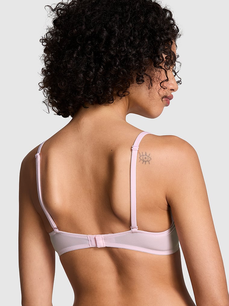 PINK Wear Everywhere Wear Everywhere Lightly Lined T-Shirt Bra, Pink Tulip, detail, 2 of 5 Vanessa is 5'10" and wears 32B or Small