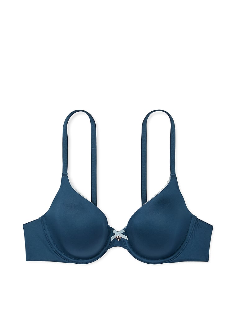 Victoria's Secret, Body by Victoria Lightly Lined Smooth Full-Coverage Bra, Midnight Sea, offModelFront, 2 of 4