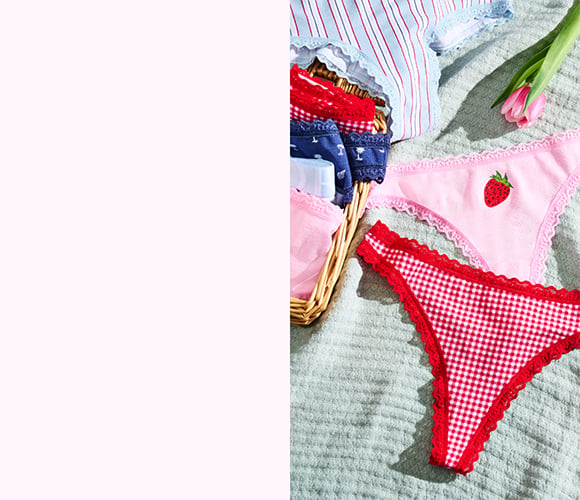 Limited Time. 10/$40 Panty Party The perfect summer refresh starts with new prints. Orig. up to $14.95 each. Exclusions apply. Click for Details.