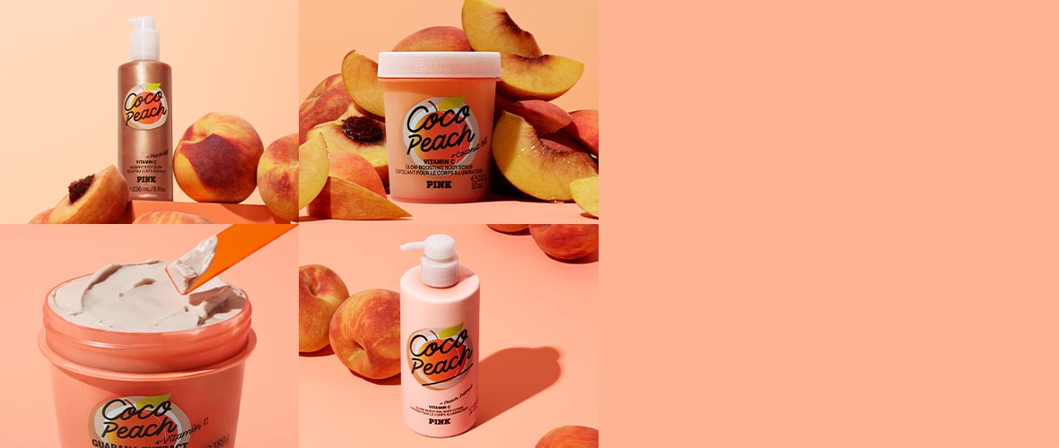 New. Coco Peach.A beachy blend of Vitamin C, Peach Extract, and Coconut Oil.