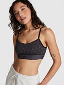 M&S Marks & Spencer 34E padded SPORTS BRA non wired GREY/PINK vgc