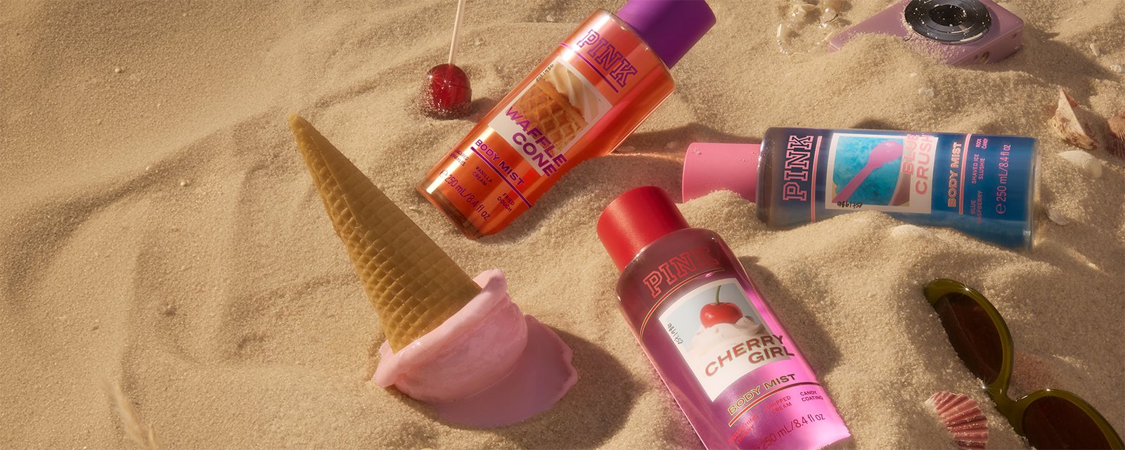 Snacks On The Beach. Spritz on summer with beachy scents inspired by waffle cones, slushies, and the cherry on top.