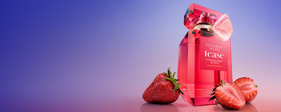 New Limited-Edition. Tease Strawberry Bisou. Kiss me all over. Indulge in a juicy blend of strawberry, vanilla orchid, and fluffy marshmallow. Click to Shop.