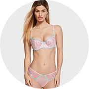  Floerns Women's 3 Pack Lingerie Set Contrast Lace Matching Bra  and Panty Set Pink S: Clothing, Shoes & Jewelry