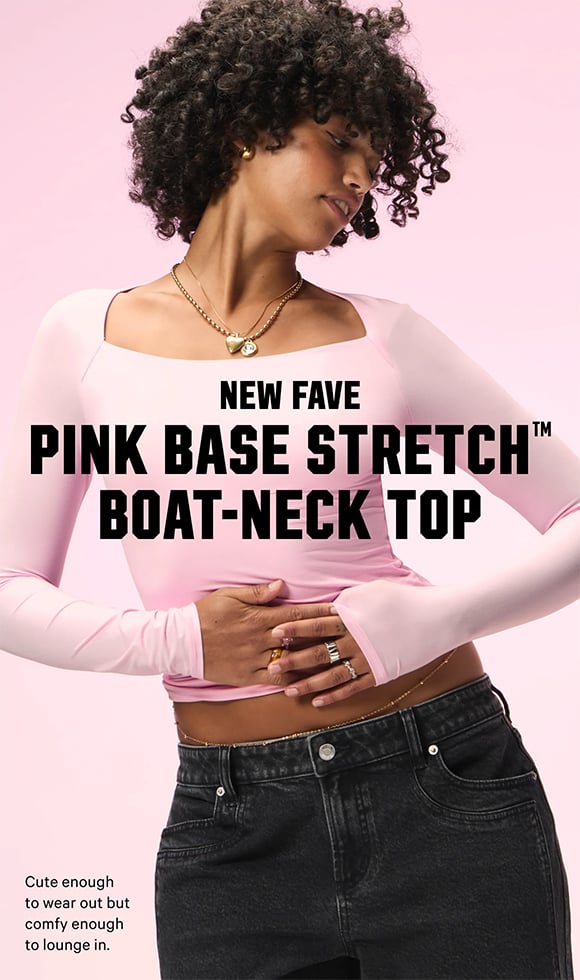 New Fave. PINK Base Stretch™ Boat-Neck Top. Cute enough to wear out but comfy enough to lounge in.