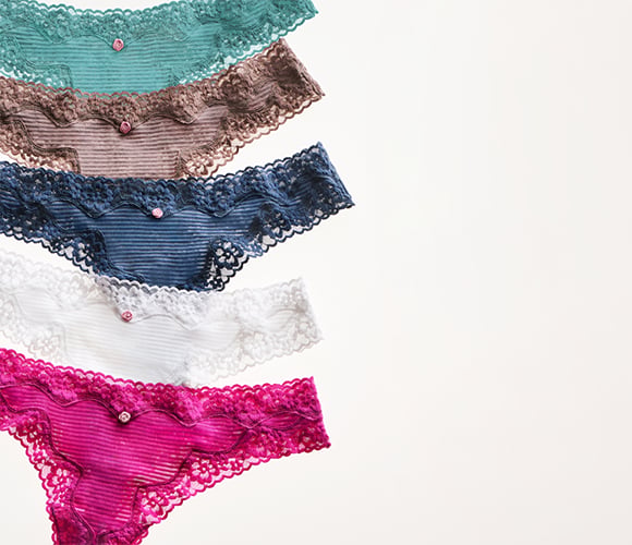 Cotton Shadow Striped Lace-Trim Panties. Breathable cotton and femme detailing meet for all-day cute comfort. orig. up to $14.50 each. SHOP 5/$35 PANTIES.