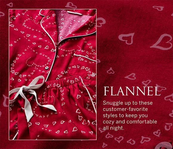 Flannel. Snuggle up to these customer-favorite styles to keep you cozy and comfortable all night.