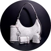 VICTORIA'S SECRET BACKPACK PURSE Gray faux leather chain mini back pack bag  9x9
