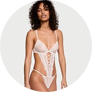Sexy Lingerie Set - Cutout Halter Crotchless Bodysuit with Rope and  Stockings