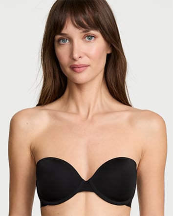 Invisible by Victorias Secret Lightly Lined Strapless Lining level lightly lined Additional features Inner-grip technology for stay-in-place support Smoothing wing reduces bunching and bulging