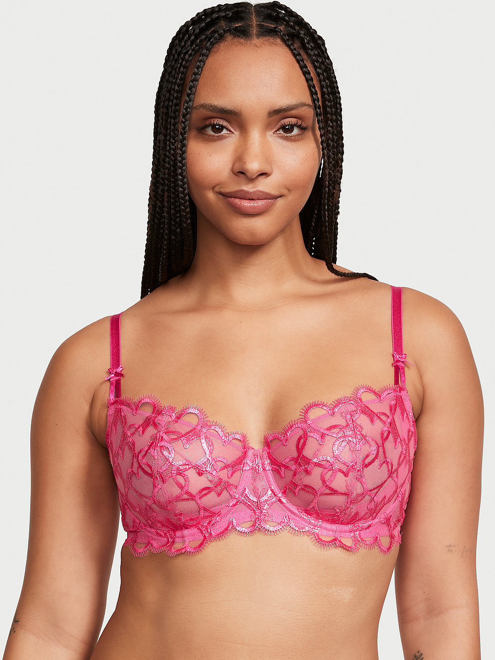Dream Angels Wicked Shimmer Heart Embroidery Unlined Balconette Bra