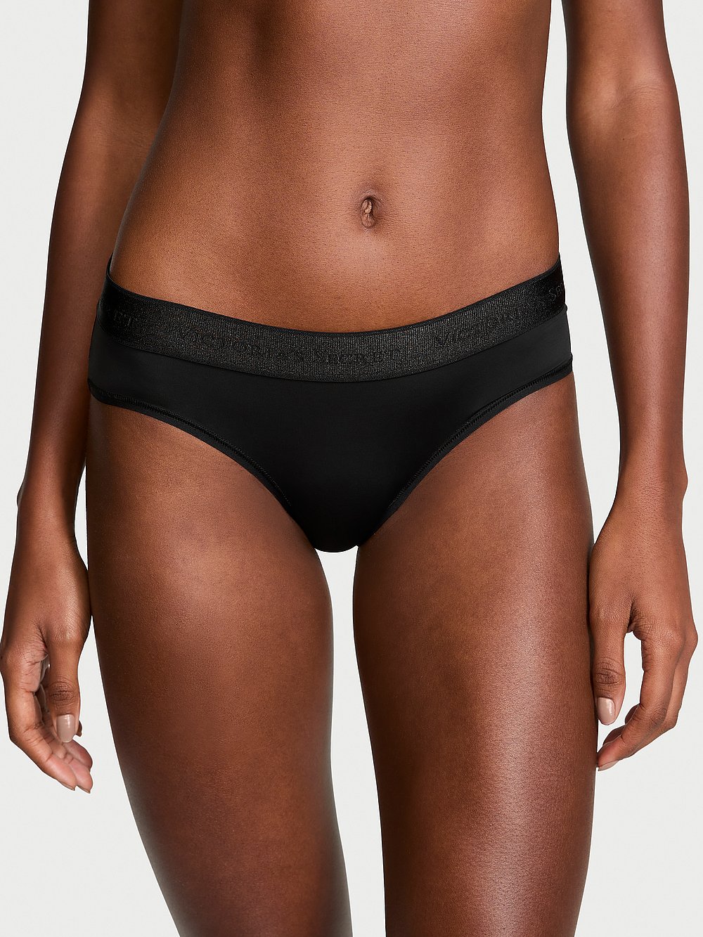 Logo Cotton Shine Patch Hiphugger Panty