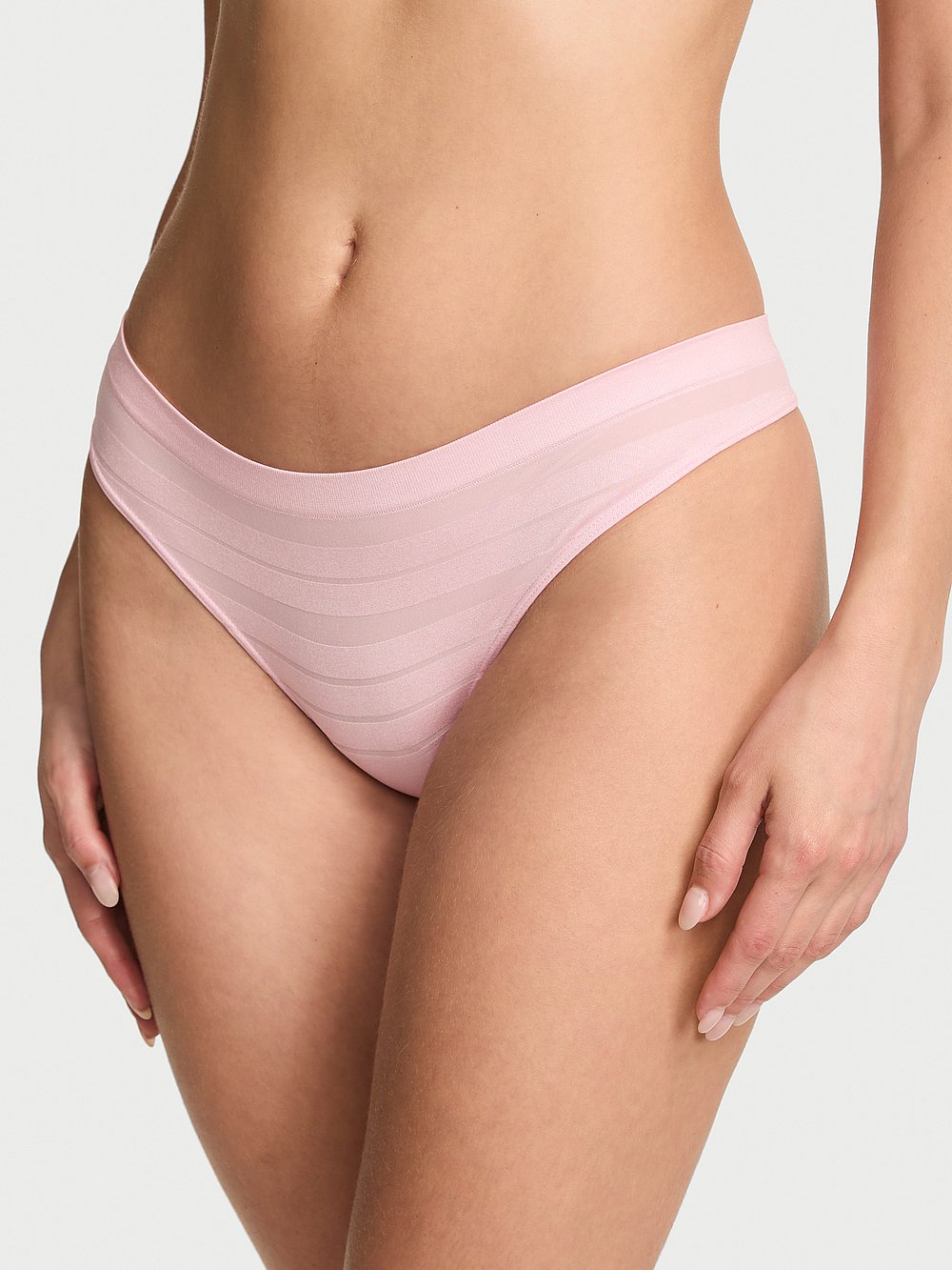 Victorias Secret Women's Seamless Thong Panty (Pretty Blossom)