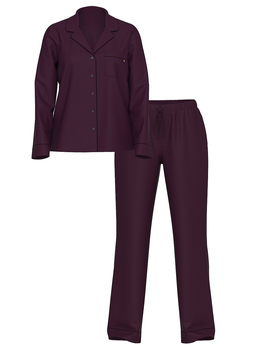 Victoria's Secret, Victoria's Secret SoSoft&trade; Modal Long Pajama Set, Winter Wine, offModelFront, 3 of 5