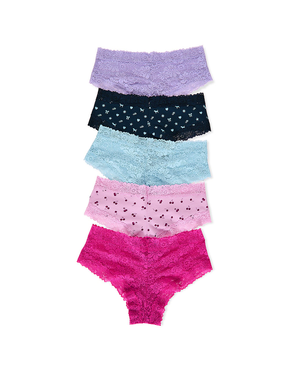 5-Pack PINK Wink™ Lace Cheeky Panties