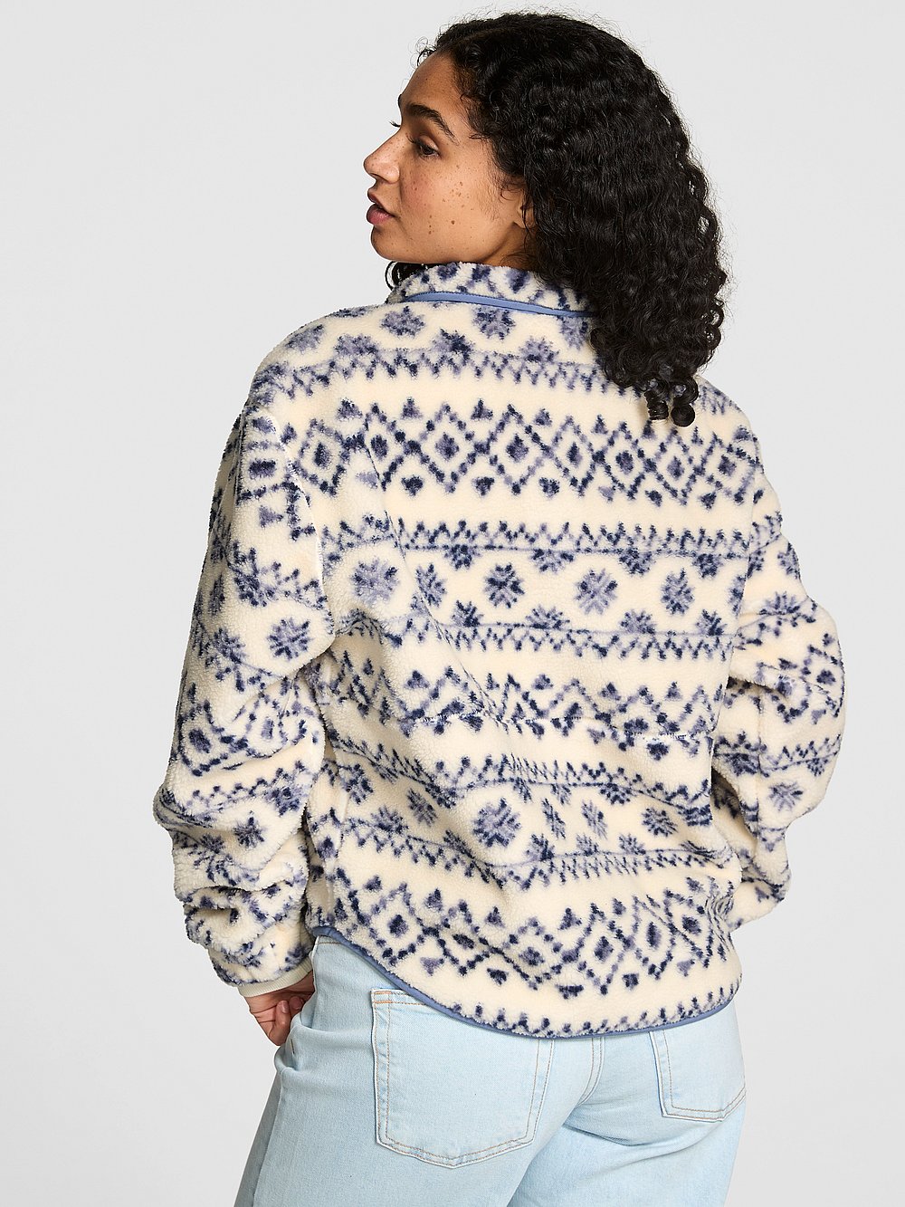 Plush Teddy Front-Snap Pullover