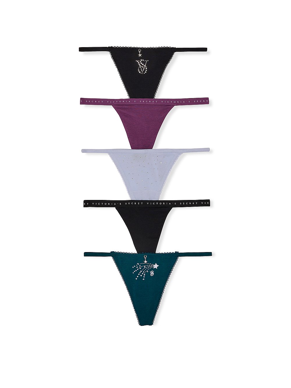 5-Pack Victoria's Secret Stretch Cotton V-String Panties