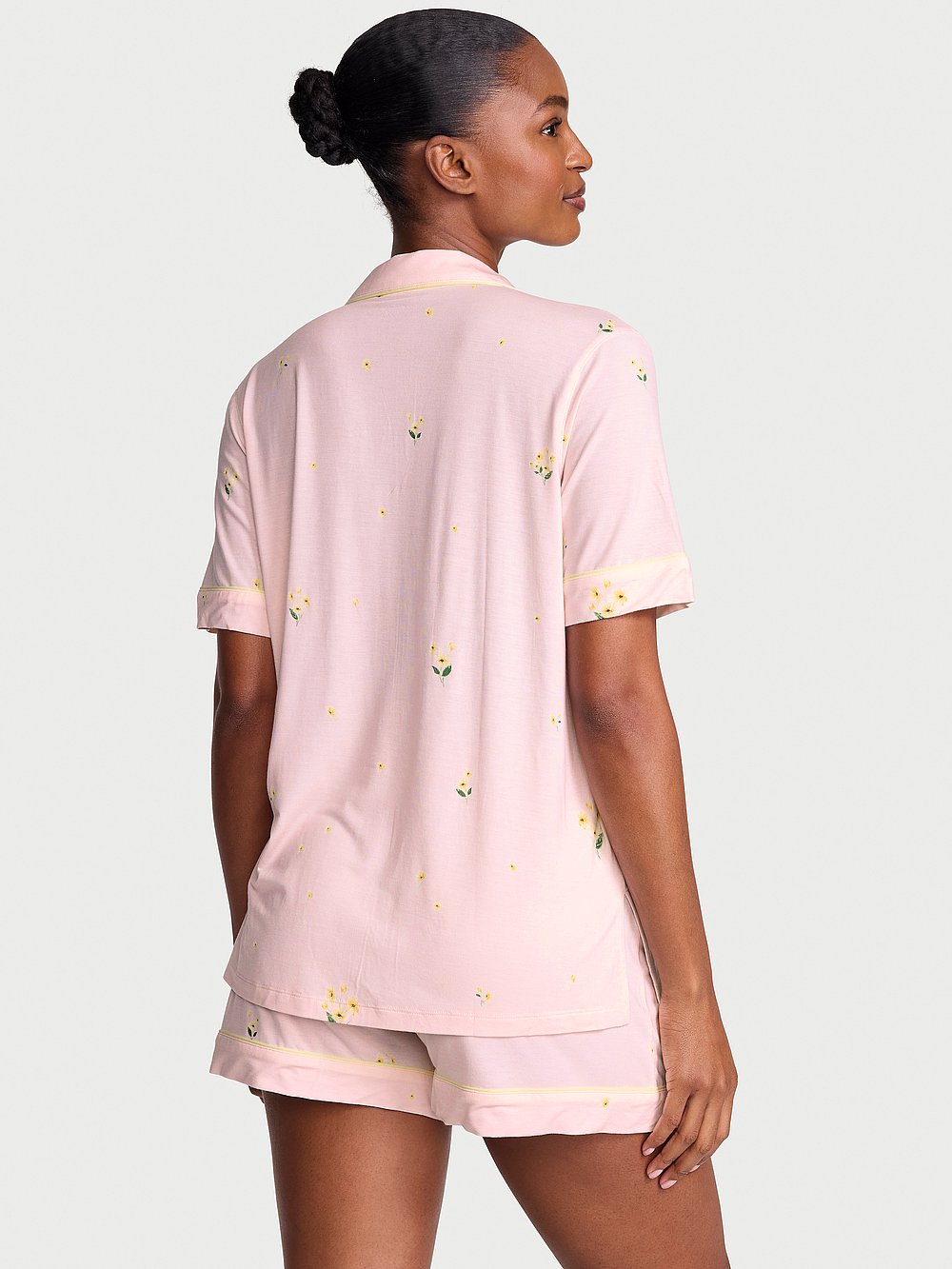 Victoria's Secret, Victoria's Secret SoSoft&trade; Modal Ultra-Fine Short Pajama Set, Ballet Pink Floral, onModelBack, 2 of 4