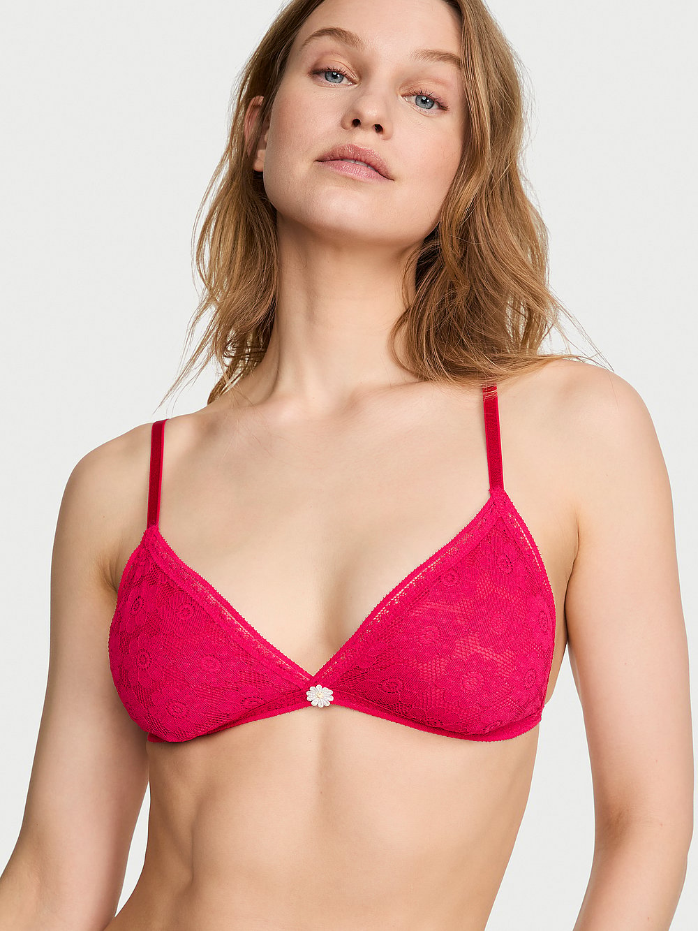 Victoria's Secret Lacie Unlined Triangle Bralette (Vibrant Fuschia)