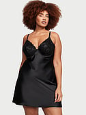Floral Embroidery Satin Underwire Slip