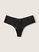 PINK No-Show Soft Lace Thong Panty
