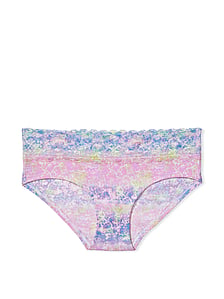 Victoria Secret Panty Hiphugger Large Purple Butterfly Floral Solid Seamless New