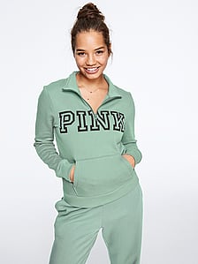 victoria's secret pink quarter zip hoodie