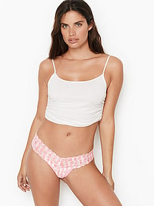 Crochet Lace Sheer Mesh Thong Details about   Victoria's Secret Body by Victoria Taupe