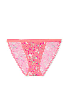 Details about   VICTORIA'S SECRET PINK Yellow Lace Bikini Panty M MEDIUM Logo Waistband Mesh VS