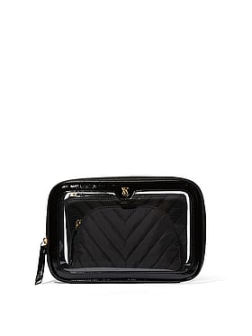 Sac Fourre-tout Cosmétique Victoria's Secret Rose - 2 Zip - Neuf Avec étiquette