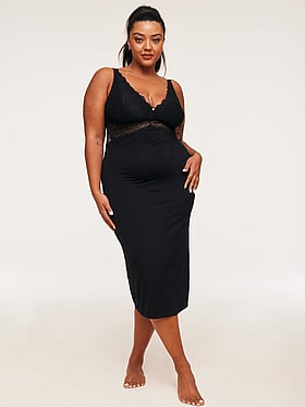 Buy SoSoft Modal Ribbed Lace-Trim Long Slip Dress, Black - Order Slips  online - Victoria's Secret US