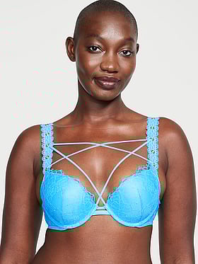 Rose Lace & Grommet Push-Up Bra