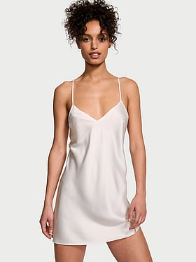 Satin Open-Back Slip Dress