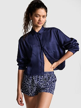 Chemise De Nuit 3/4 Manches Rose Magenta Uuang Taille S - En Polyester, Boutonnée, Occasion Très Bon état