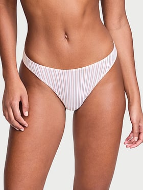 Stretch Cotton High-Leg Scoop Thong Panty