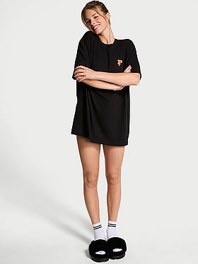Pyjama/robe De Nuit Manches 3/4 Magenta - Taille S, Occasion Très Bon état