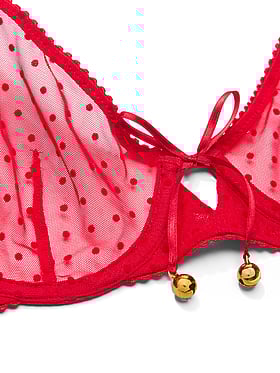 Jingle Bells Mesh Unlined Demi Bra