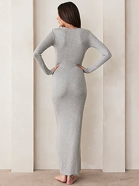 Soft Rib Maxi Long Sleeve Dress