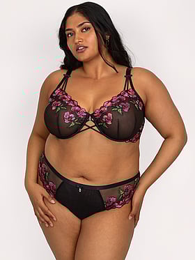 Lush Embroidery Unlined Full Coverage Balconette Bra