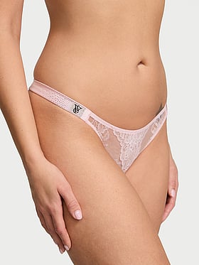 Scattered Shine Strap Crotchless Brazilian Panty