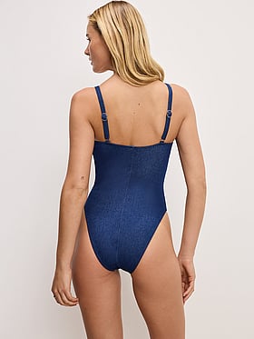 Denim Square Neck Support One-Piece