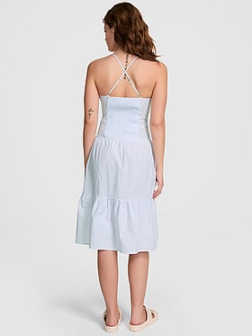 Prairie Seersucker Midi Dress