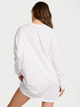 100% Cotton Long-Sleeve Pocket Sleep Tee