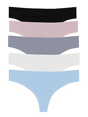 5-Pack Regular Rise Thong Panties