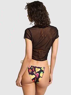 Mesh Plunge Cropped Top